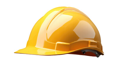 Fototapeta premium Yellow hard hat isolated on white background for construction safety equipment