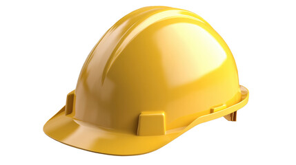 Yellow hard hat isolated on white background for construction safety equipment