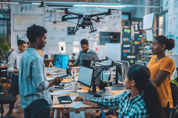 Joint Venture Startup's Dynamic Team Working on an Innovative Tech Project