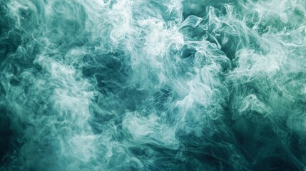 Dense green smoke or mist creating an abstract texture