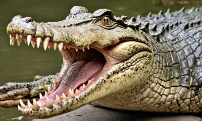 Fototapeta premium alligator bellow in the water