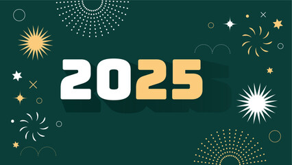 Bannière, illustration vectorielle pour la nouvelle année 2025.
