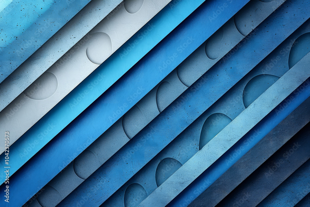 Poster an abstract composition features layered blue patterns with smooth and textured surfaces, creating a