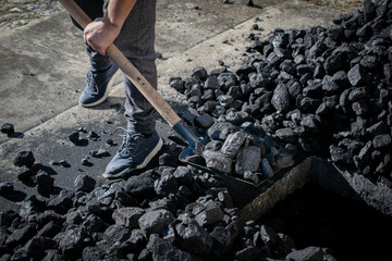 supplies of hard coal for winter. heating fuel