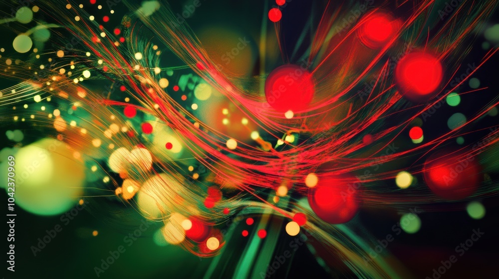 Poster a swirling pattern of bright colors representing festive lights and ornaments captures the essence o