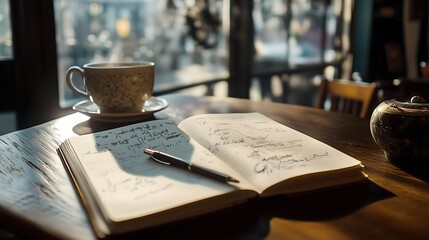 Creative business plan sketch on a napkin, concept of spontaneous business ideas