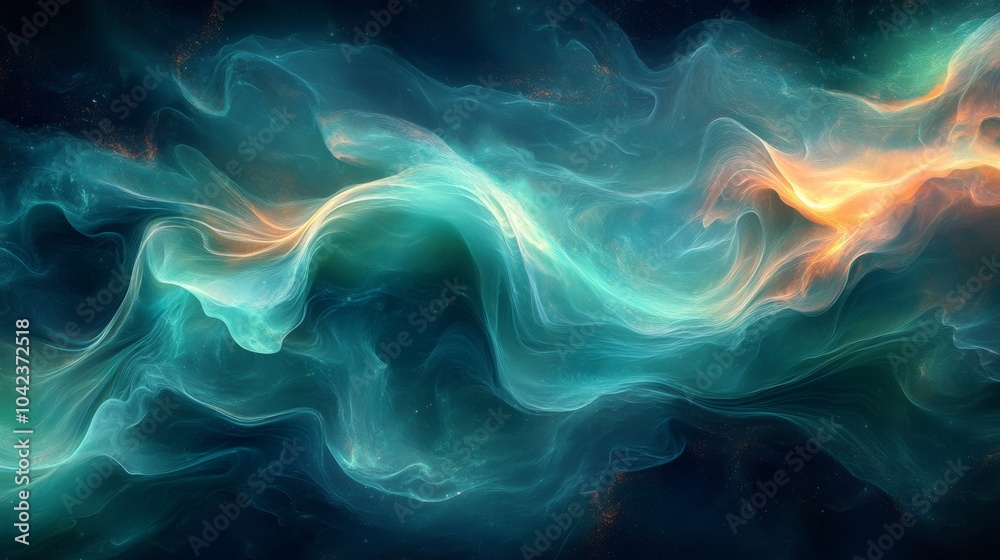 Poster A mesmerizing display of swirling colors and soft gradients resembles cosmic energy. The fluid movement creates a captivating visual effect that evokes a sense of wonder and tranquility.