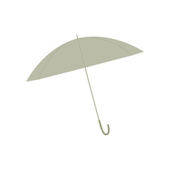 Open umbrella in light pastel color to protect from rain and wind vector illustration