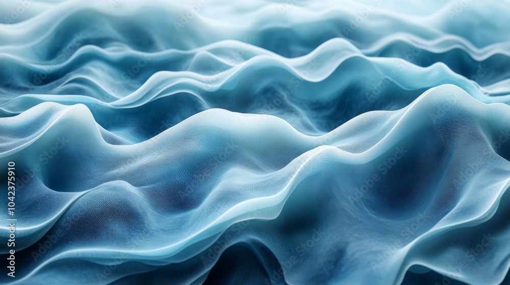 Aufkleber The smooth, flowing undulations of water create a tranquil display of light and shadow, showcasing various shades of blue for a calming effect.