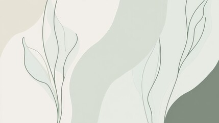 Abstract Minimalist Botanical Illustration.