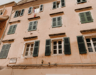 Naklejka premium italian streets, romantic street in italy, atmospheric italian street, streets in italy, Italian shutters