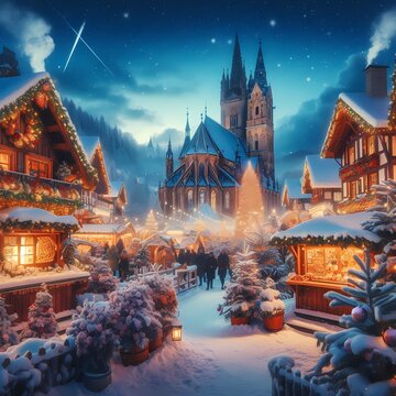 christmas tree at night