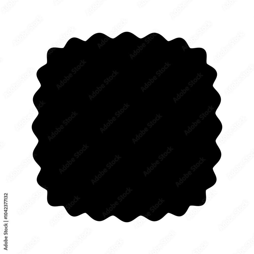 Wall mural shape of square with rounded corners or squircle with wavy borders. simple geometric form isolated o
