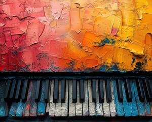 Music lesson practice, vibrant colors, studio setting, close-up, detailed