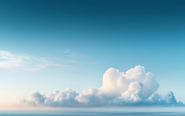 Obraz premium Fresh blue sky and white clouds graphic design background