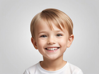Fototapeta premium Joyful smiling child with a cheerful expression, spreading happiness in a bright and joyful atmosphere