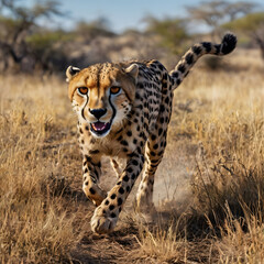 Naklejka premium Cheetah on the hunt