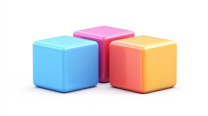 Fototapeta premium Colorful Cubes with Equal Sides and Right Angles