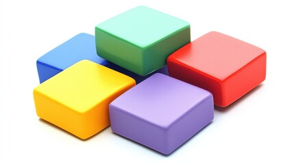 Obraz premium Colorful Square Shapes in Various Shades