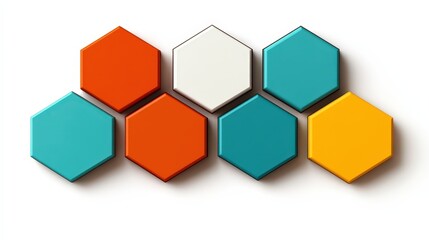 Colorful Hexagon Clipart for Design Projects