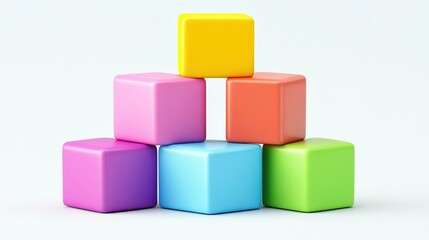 Obraz premium Colorful Blocks Stacked in Creative Arrangement