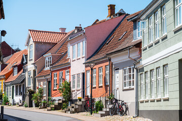 Buildings in city center of Middelfart in Denmark