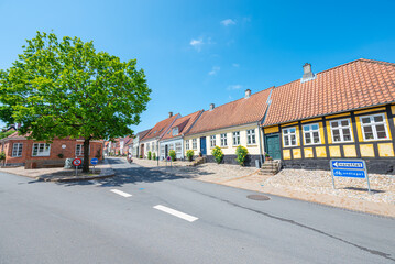 Buildings in city center of Middelfart in Denmark