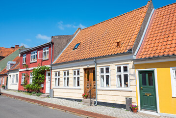 Buildings in city center of Middelfart in Denmark