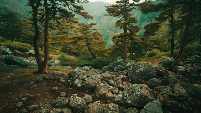 autumn forest in the morning beautiful background imge 