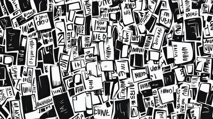 Abstract Black and White Rectangle Art