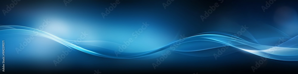 Poster abstract blue wave background with smooth gradient curves and light effects, creating a modern and d