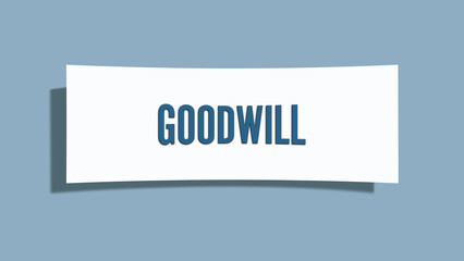 goodwill. A card isolated on blue background.