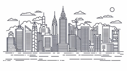 Minimalistische Skyline einer modernen Stadt.