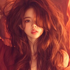 Fototapeta premium Cute Girl red