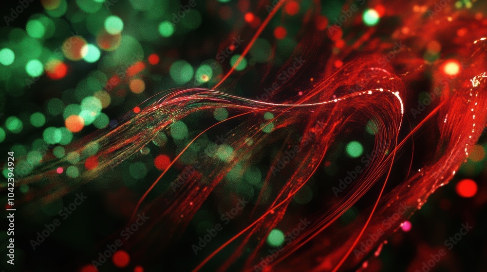 Aufkleber bright swirls of red and green create a festive atmosphere with abstract representations of christma