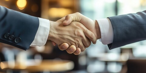 Professional Handshake in Restaurant