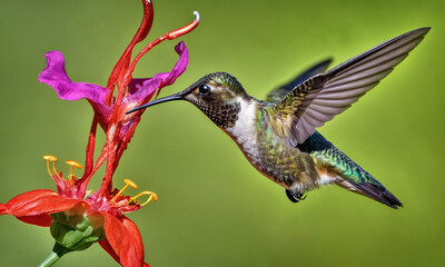 hummingbird and flower