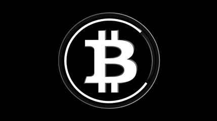 Stylized Bitcoin logo, a white B with two vertical lines, enclosed in a circular border