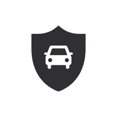 Vector shield icon. Car protection. Auto icon. Shield with car. Protection icon. Save car. Engine safety. Shield sign. Vehicle protection. Pollution protection. Car insurance. Safe vehicle. Machine 