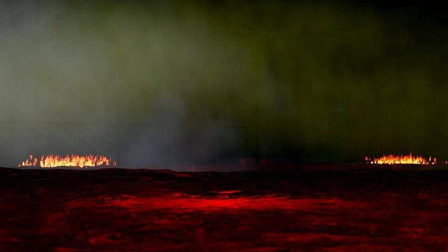 The Skull Skeleton in a Pool of Blood