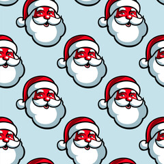 Vector seamless Christmas pattern with Santa Claus