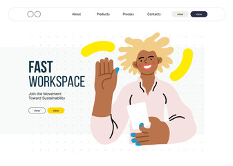 Creative Workspace: Video Conference, modern flat vector concept illustration of person engaging in virtual business meeting Connectivity, collaboration, digital interaction, remote work, productivity