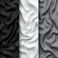 Obraz premium Elegant and luxurious fabric textures in black, white, and gray. Ideal for fashion, interior design, and branding projects.