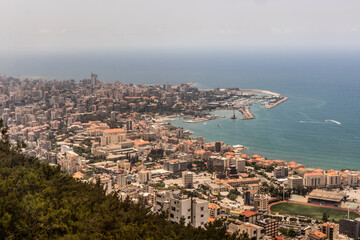 Aerial view of Jounieh town, Lebanon