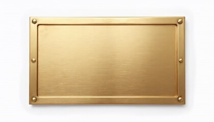 Elegant metallic gold nameplate with a brushed texture for signage or branding