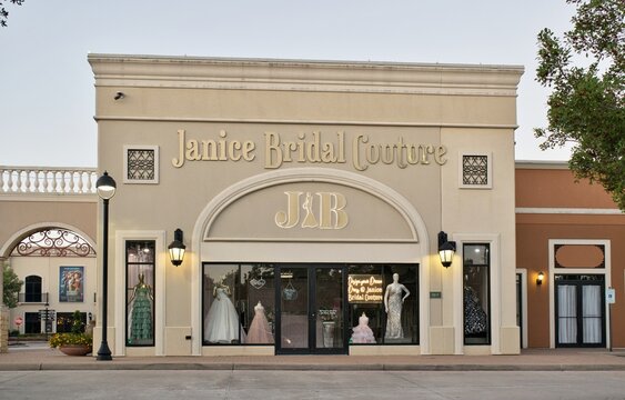 Janice Bridal Couture wedding dresses business storefront Houston TX USA 06-23-2024.