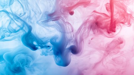 Fototapeta premium Abstract pink and blue ink swirling in water