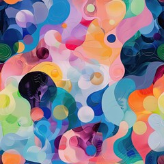 pattern seamless Abstract colorful composition featuring swirling shapes and vibrant hues created in an artistic style