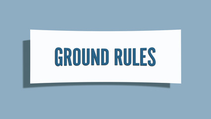 Ground Rules. A card isolated on blue background.