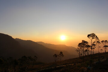 sunrise in the mountains